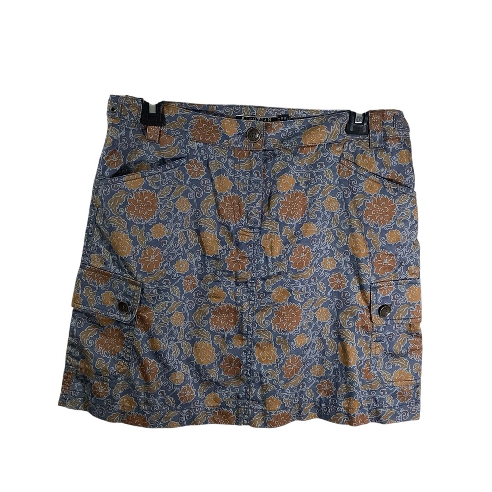 Peruvian Connection Pima Cotton Floral Patterned Skirt
